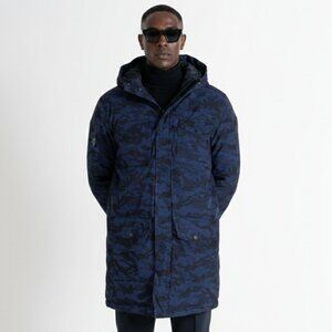 Antony Morato Men’s Medium M Blue Black Camo Hooded Skiwear Ski Snow Jacket EUC